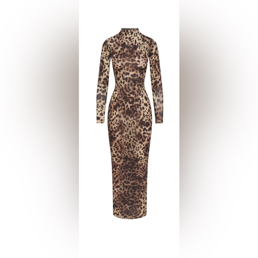 NWT / IN HAND / DOLCE & GABBANA X SKIMS MILKY SHEER MOCK NECK LONG DRESS SMALL